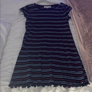 stripped t shirt dress with ruffles